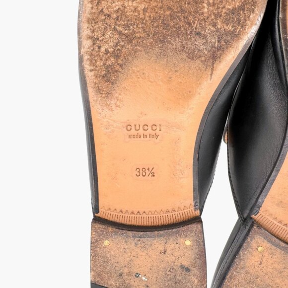 Gucci Princetown Horsebit Loafer Mule Size 38.5 US 8.5 Black Leather Flat Shoe - Picture 13 of 16